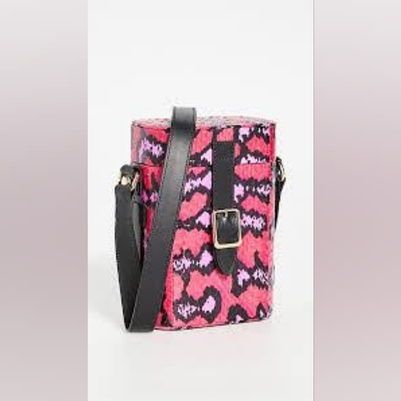 NWT Officina del Poggio miniature safari bag in fuchsia leopard - Picture 2 of 4